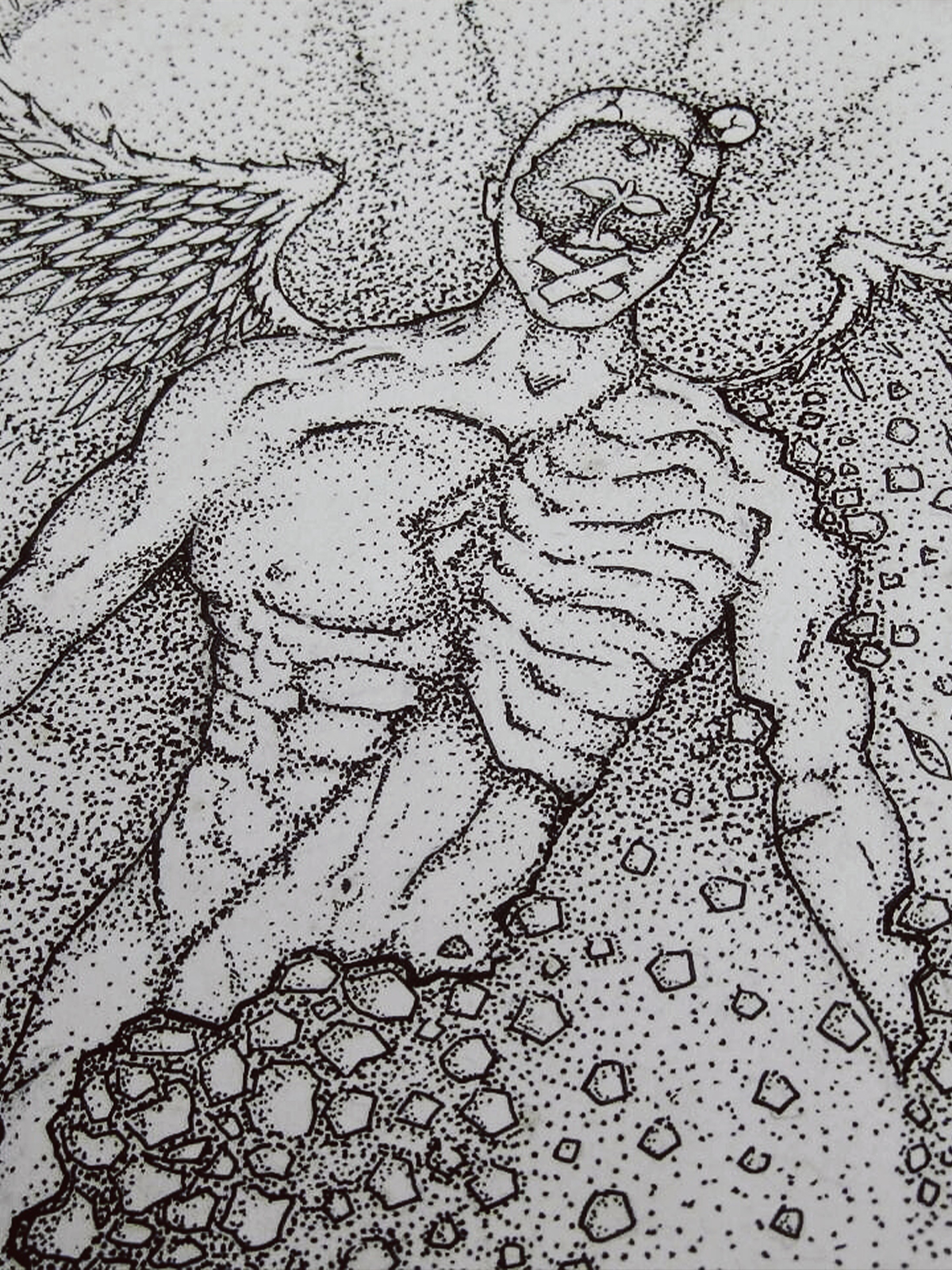Detail ilustrasi 'Eroded' karya Mas Mool, 2013, menampilkan close-up Detail.