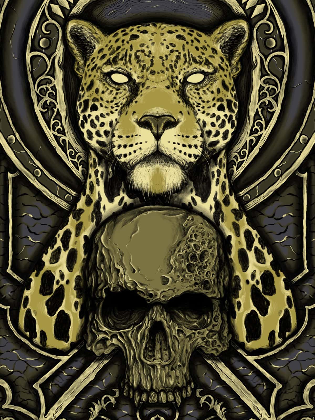 Detail ilustrasi 'GRest' karya Mas Mool, 2021, menampilkan close-up.
