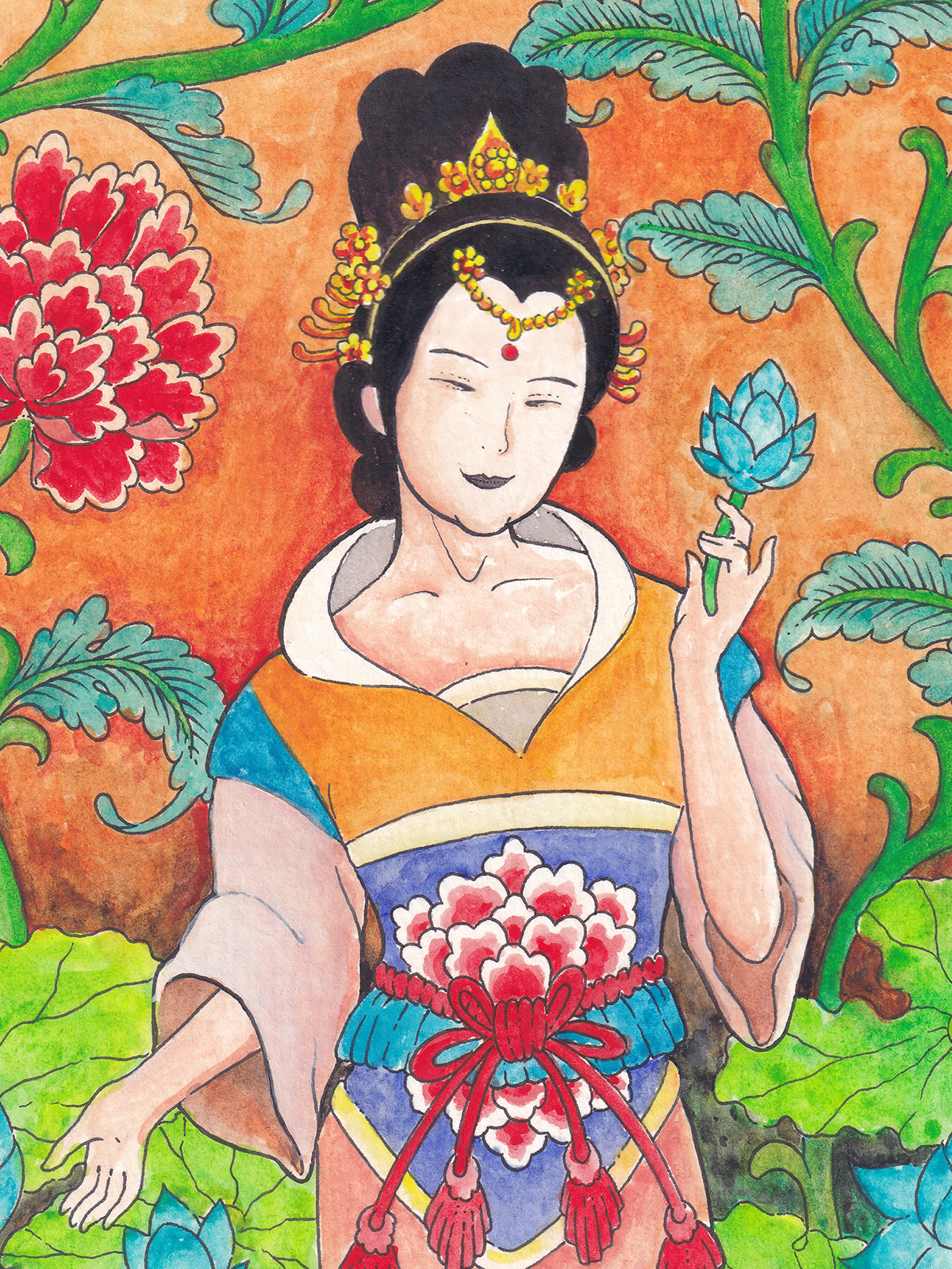 Detail ilustrasi 'Scent of Heaven' karya Mas Mool, 2023, menampilkan close-up.